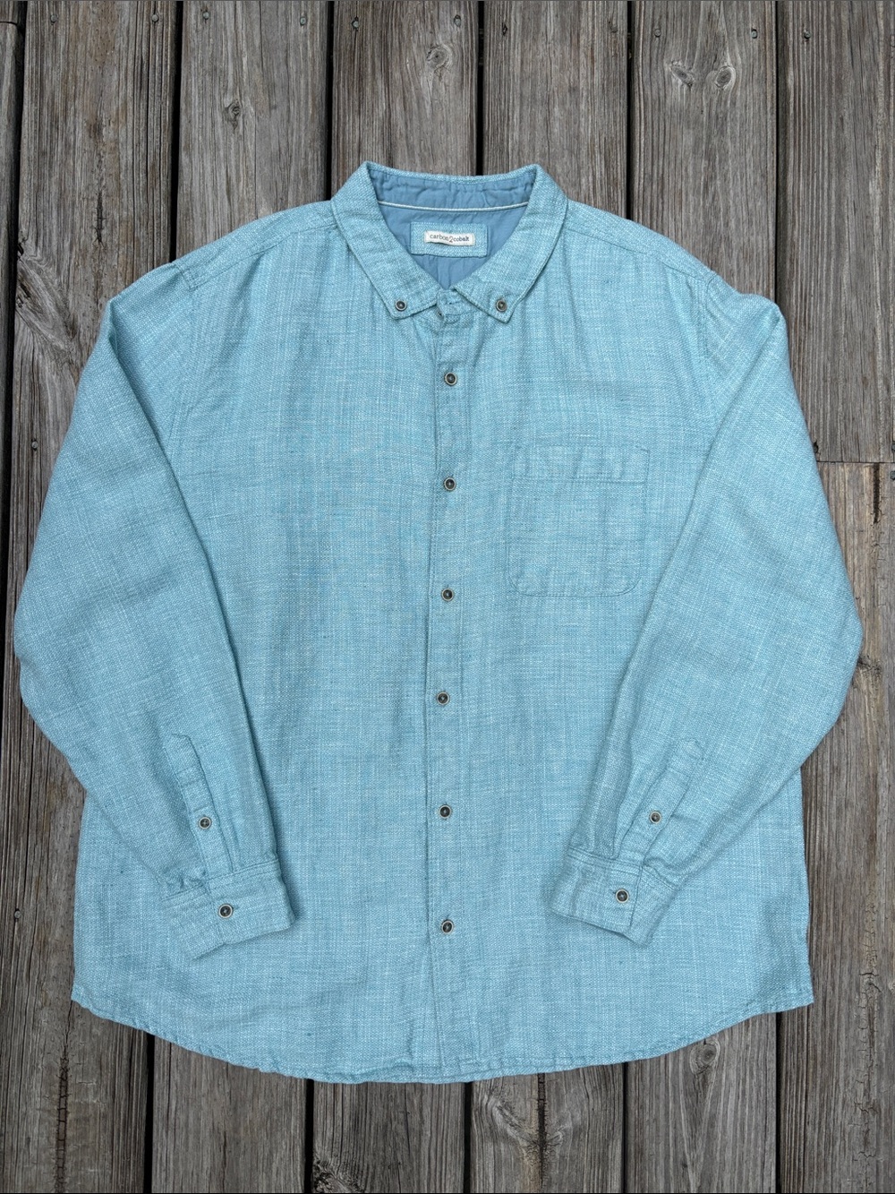 Carbon 2 Cobalt Aqua Vista Linen Cotton Dobby Shirt Blue XXL 134086